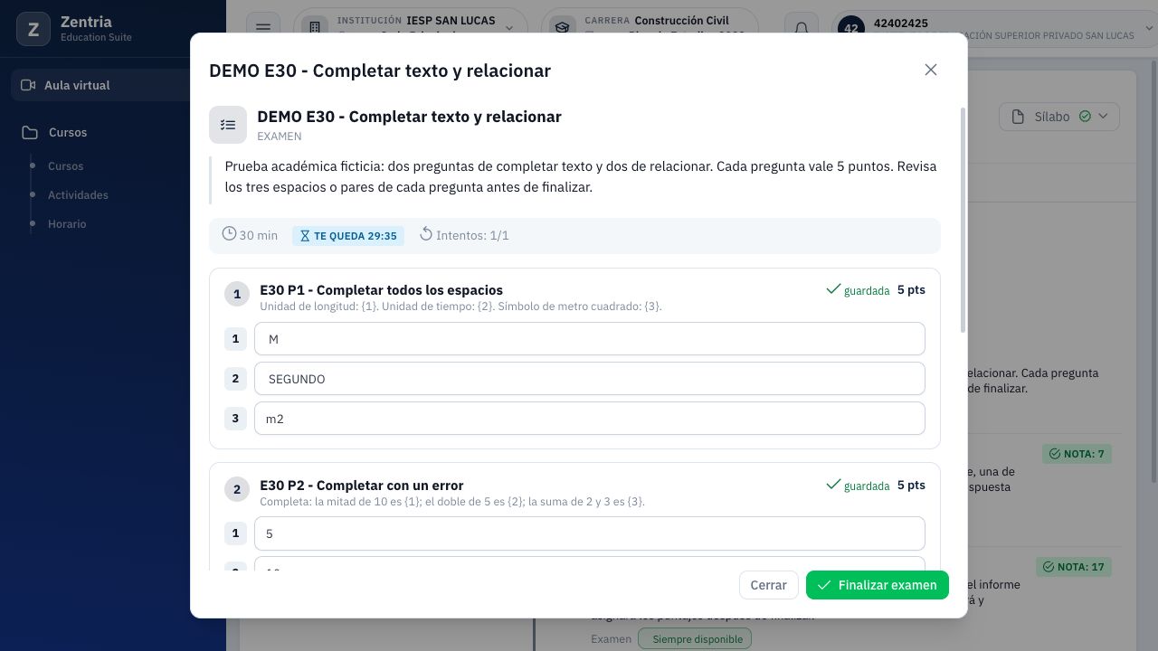 Textos guardados durante el intento: mayúsculas y respuestas en sus campos numerados, antes de la autocorrección.