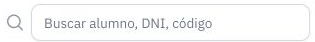 Buscador de alumnos por nombre, DNI o código.